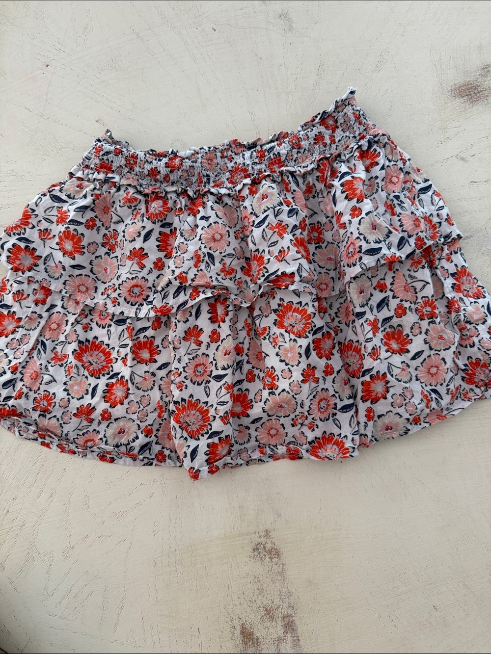 Vineyard Vines Girls XS Floral Ruffled Lined Lightweight Twirling Mini Skirt